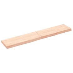 Greatstore Stenska polica 160x30x(2-6) cm neobdelana trdna hrastovina