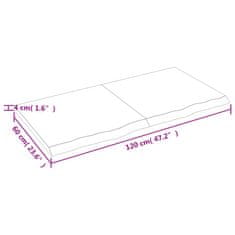 Vidaxl Kopalniški pult 120x60x4 cm neobdelan trden les