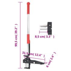 Vidaxl Odstranjevalec plevela rdeč srebrn 99,5 cm eloksiran aluminij