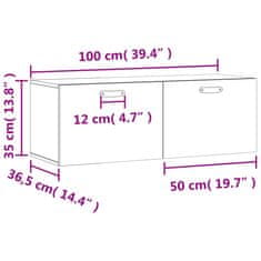 Vidaxl Stenska omarica betonsko siva 100x36,5x35 cm inženirski les