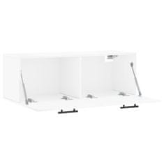 Vidaxl Stenska omarica visok sijaj bela 100x36,5x35 cm inženirski les