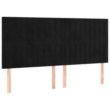 Vidaxl Vzglavje postelje črno 160x5x118/128 cm žametno