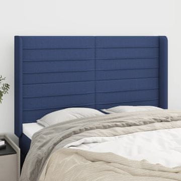 Vidaxl vidaXL Vzglavnik s krilci moder 147x16x118/128 cm blago