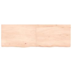 Greatstore Stenska polica 120x40x(2-6) cm neobdelana trdna hrastovina