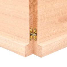 Vidaxl Stenska polica 120x50x4 cm neobdelana trdna hrastovina