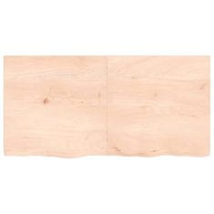 Vidaxl Stenska polica 120x60x4 cm neobdelana trdna hrastovina