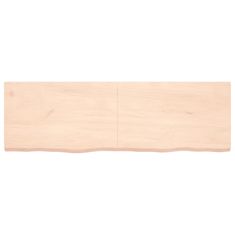 Vidaxl Stenska polica 160x50x4 cm neobdelana trdna hrastovina