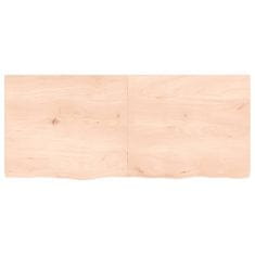 Vidaxl Stenska polica 140x60x4 cm neobdelana trdna hrastovina