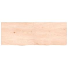 Vidaxl Stenska polica 140x50x4 cm neobdelana trdna hrastovina