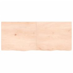 Vidaxl Stenska polica 120x50x4 cm neobdelana trdna hrastovina