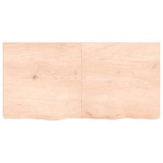 Vidaxl Stenska polica 120x60x6 cm neobdelana trdna hrastovina