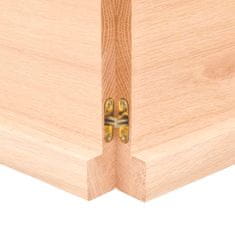 Vidaxl Stenska polica 140x50x4 cm neobdelana trdna hrastovina