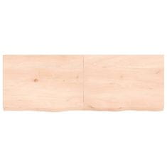 Vidaxl Stenska polica 140x50x6 cm neobdelana trdna hrastovina