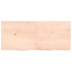 Vidaxl Stenska polica 140x60x6 cm neobdelana trdna hrastovina
