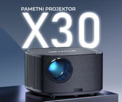 Byintek X30 prenosni LED projektor, Full HD, WiFi, Bluetooth, 650 lumnov, zvočniki, USB/HDMI/AUX, + daljinec