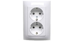 shumee Simon 10 Dvojna vtičnica SCHUKO z roletami bela 16A 250V IP20 CGSZ2Z/11