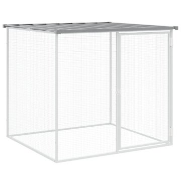 Vidaxl Kokošnjak s streho svetlo siv 103x98x90 cm pocinkano jeklo