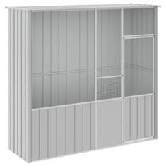 Vidaxl Ptičja kletka siva 215x78x200 cm pocinkano jeklo