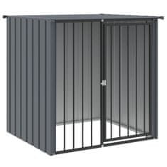 Vidaxl Pasja uta s streho črna 110x103x109 cm pocinkano jeklo