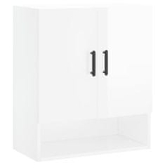 Vidaxl Stenska omarica visok sijaj bela 60x31x70 cm inženirski les