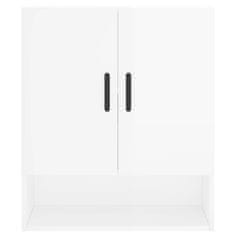 Vidaxl Stenska omarica visok sijaj bela 60x31x70 cm inženirski les