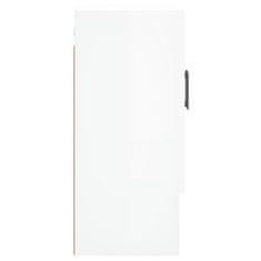 Vidaxl Stenska omarica visok sijaj bela 60x31x70 cm inženirski les