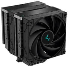 DEEPCOOL hladilnik AK620 Zero Dark / 2x120mm ventilator / 6x toplotna cev / za Intel in AMD / popolnoma črn