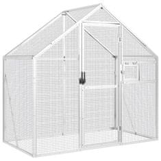 Vidaxl Ptičnica srebrna 179x100x185 cm aluminij