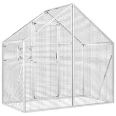 Vidaxl Ptičnica srebrna 179x100x185 cm aluminij