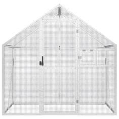 Vidaxl Ptičnica srebrna 179x100x185 cm aluminij