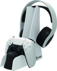 Snakebyte DUAL CHARGE & HEADSET STAND do PS5, belo
