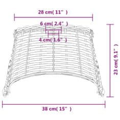 Vidaxl Senčilo za svetilko belo Ø38x23 cm pleteno