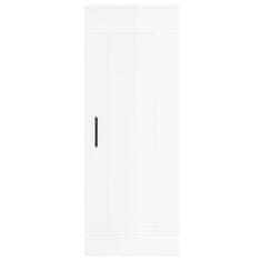 Vidaxl Visoka omara visok sijaj bela 34,5x34x180 cm inženirski les