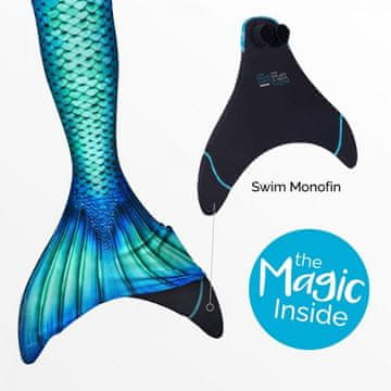 Fin Fun Kostum morske deklice AQUAMARINE s plavutjo