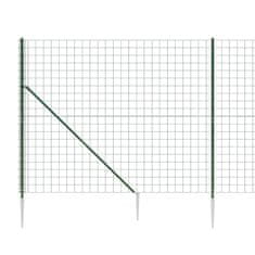 Vidaxl Mrežna ograja s konicami za postavitev zelena 1,8x25 m