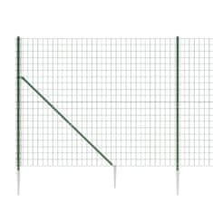 Vidaxl Mrežna ograja s konicami za postavitev zelena 1,8x10 m