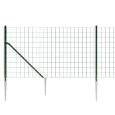 Vidaxl Mrežna ograja s konicami za postavitev zelena 0,8x10 m