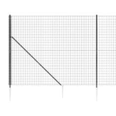 Vidaxl Mrežna ograja s konicami za postavitev antracit 1,8x25 m
