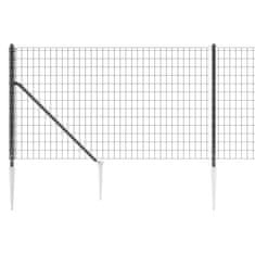Vidaxl Mrežna ograja s konicami za postavitev antracit 0,8x10 m