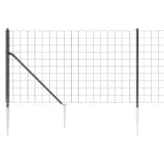 Vidaxl Mrežna ograja s konicami za postavitev antracit 0,8x10 m