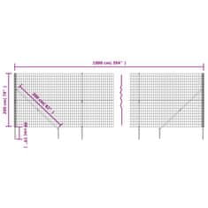 Vidaxl Mrežna ograja s konicami za postavitev zelena 2x10 m