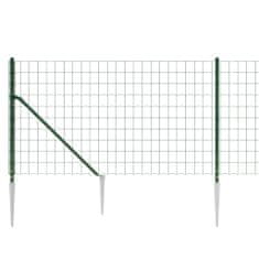 Vidaxl Mrežna ograja s konicami za postavitev zelena 1x25 m