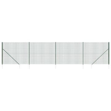 Vidaxl Mrežna ograja s konicami za postavitev zelena 1,4x10 m