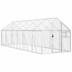 Greatstore Ptičnica srebrna 1,79x6x1,85 m aluminij