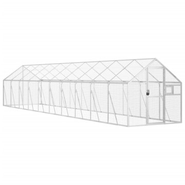 Vidaxl Ptičnica srebrna 1,79x10x1,85 m aluminij