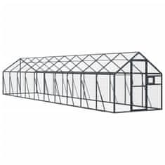 Vidaxl Ptičnica antracitna 1,79x10x1,85 m aluminij