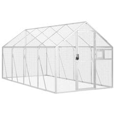 Vidaxl Ptičnica srebrna 1,79x4x1,85 m aluminij