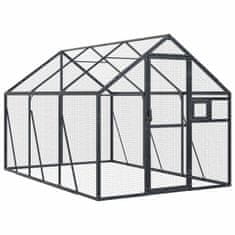 Vidaxl Ptičnica antracitna 1,79x3x1,85 m aluminij