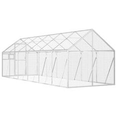 Vidaxl Ptičnica srebrna 1,79x6x1,85 m aluminij
