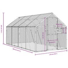 Vidaxl Ptičnica antracitna 1,79x4x1,85 m aluminij